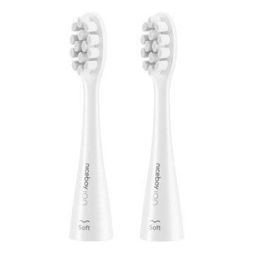 Niceboy - SETTI 2x Korvaava head Soft kohteelle toothbrush ION Sonic ja SmartSonic valkoinen