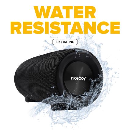 Niceboy Titan 4 - LED Langaton kaiutin mikrofonilla ja virtapankki toiminto 50W/4000 mAh IPX7 musta