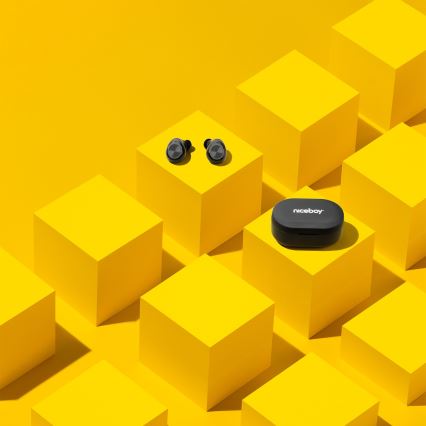 Niceboy Upotettu 4 - Langaton earphones 500 mAh + 2x 70 mAh IPX5 musta