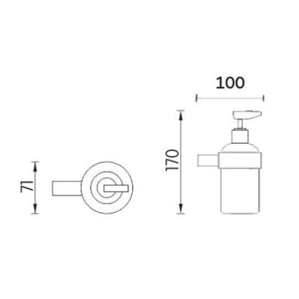 NIMCO BR 11031C-26 - Seinäsaippuanannostelija BORMO 180 mm matta lasi/kiiltävä kromi