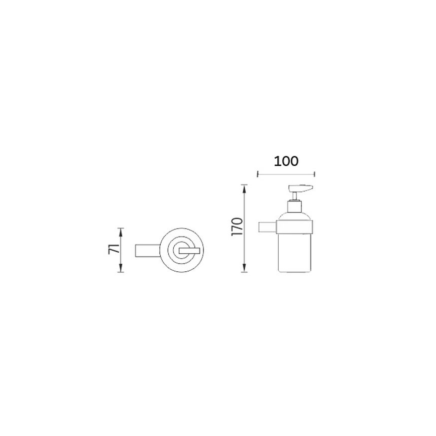 NIMCO BR 11031C-26 - Seinäsaippuanannostelija BORMO 180 mm matta lasi/kiiltävä kromi