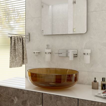 NIMCO BR 11031KN-26 - Seinäsaippuanannostelija BORMO 300 mm valkoinen/kiiltävä kromi