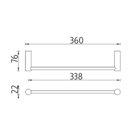 NIMCO BR 11035-26 - Seinäpyyhepidike BORMO 36 cm kiiltävä kromi