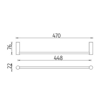 NIMCO BR 11046-26 - Seinäpyyhepidike BORMO 47 cm kiiltävä kromi