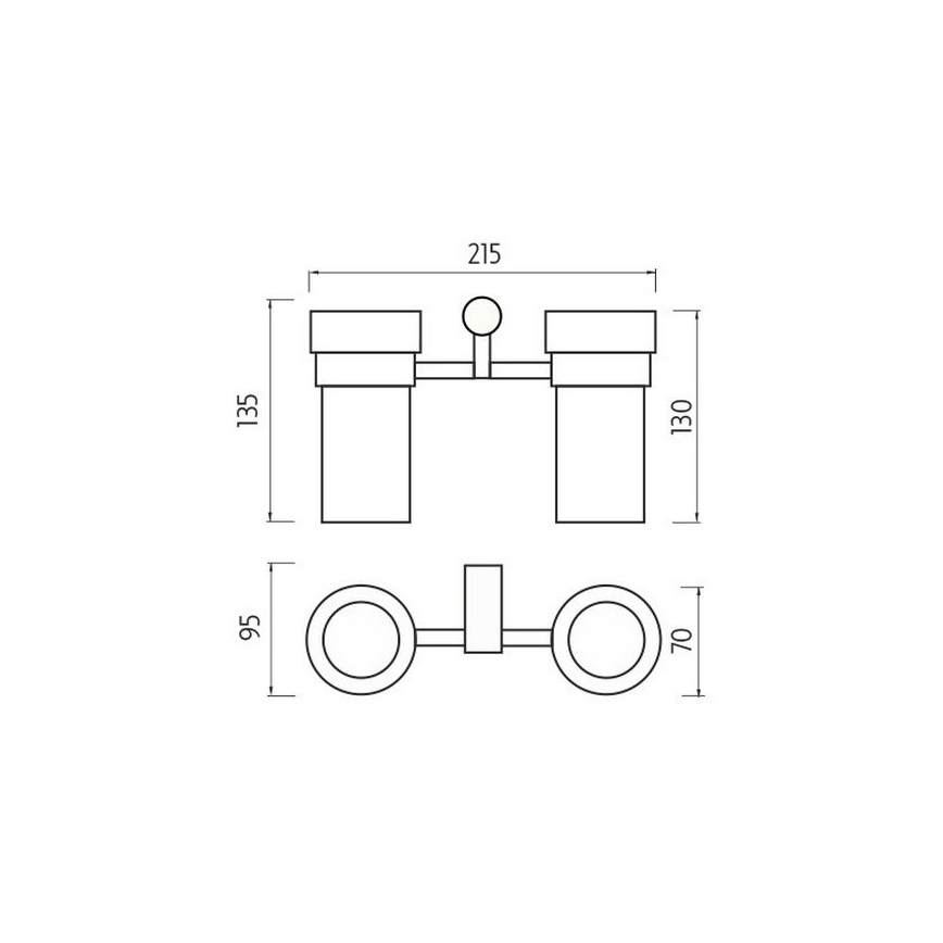 NIMCO BR 11058DW-26 - Seinäpidike hammasharjoille BORMO mattalasi/kiiltävä kromi