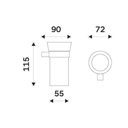 NIMCO BR 11058KU-26 - Seinälle kiinnitettävä hammasharjan pidike BORMO valkoinen/kiiltävä kromi