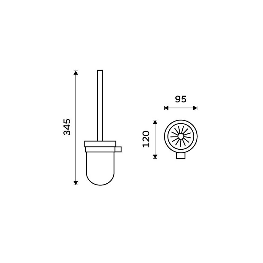 NIMCO BR 11094KU-26 - Seinälle kiinnitettävä wc-harja BORMO valkoinen/kiiltävä kromi