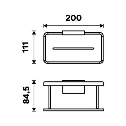 NIMCO Ki-14015-B-90 - Suihkun seinähylly KIBO matta musta/valkoinen