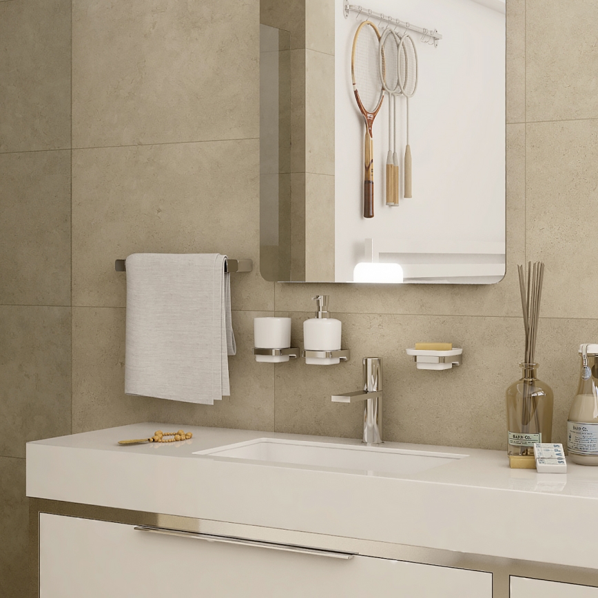 NIMCO MA 29046-26 - Seinäpyyhepidike MAYA 46 cm kiiltävä kromi