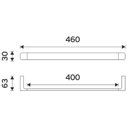 NIMCO MA 29046-26 - Seinäpyyhepidike MAYA 46 cm kiiltävä kromi