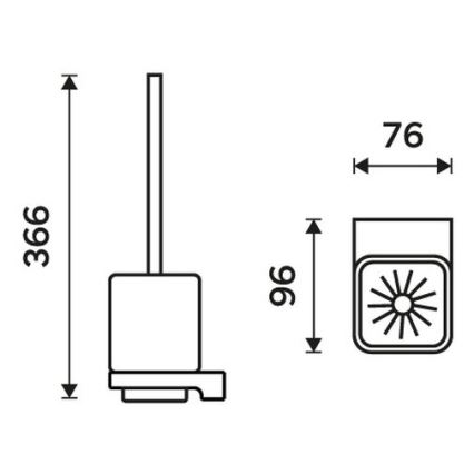 NIMCO MA 29094KN-26 - Seinälle kiinnitettävä wc-harja MAYA valkoinen/kiiltävä kromi