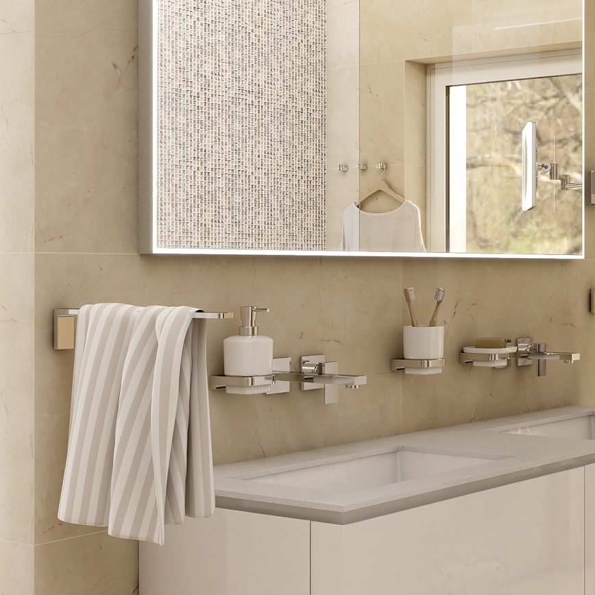 NIMCO MA 29097-26 - Seinäpyyhepidike MAYA 37 cm kiiltävä kromi