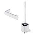 NIMCO MA setti-94KN-26 - Seinälle kiinnitettävä wc-harja ja wc-paperiteline MAYA kiiltävä kromi