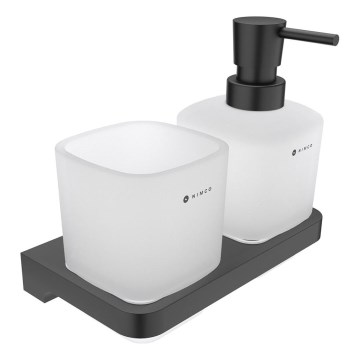 NIMCO MAC 2905831C-T-90 - Seinäsaippuanannostelija ja hammasharjateline MAYA 320 mm matta lasi/matta musta