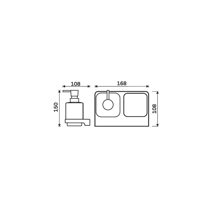 NIMCO MAC 2905831K-T-90 - Seinäsaippuanannostelija ja hammasharjateline MAYA 320 mm valkoinen/matta musta
