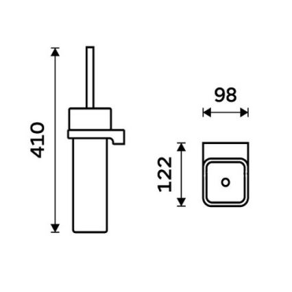 NIMCO MAC 29094K-90 - Seinälle kiinnitettävä wc-harja MAYA valkoinen/matta musta