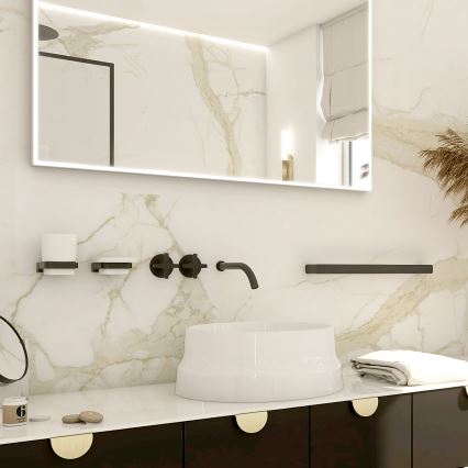 NIMCO MAC setti-31K-T-90 - Seinään kiinnitettävä saippua-annostelija, hammasharjateline ja seinäkoukku MAYA 320 mm valkoinen/matta musta