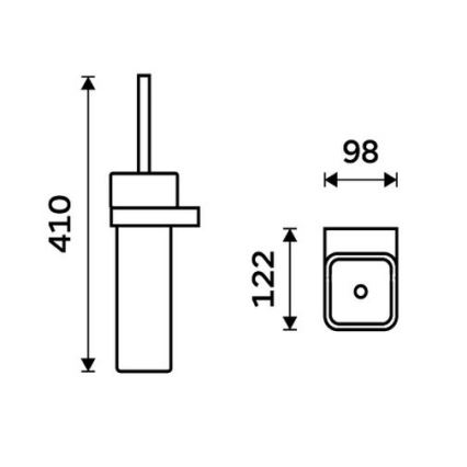 NIMCO NK 30094K-26 - Seinälle kiinnitettävä wc-harja NIKAU valkoinen/kiiltävä kromi