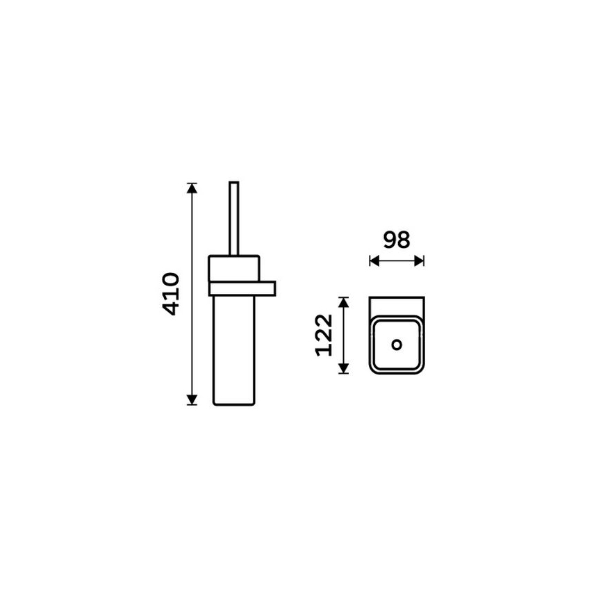 NIMCO NK 30094K-26 - Seinälle kiinnitettävä wc-harja NIKAU valkoinen/kiiltävä kromi