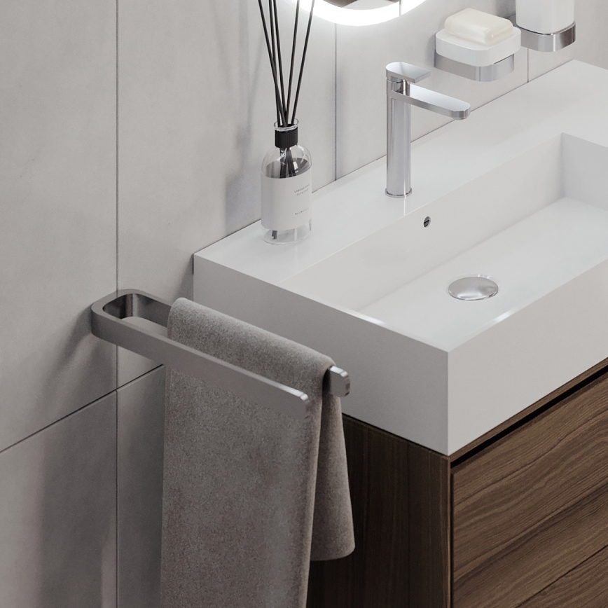 NIMCO NK 30098-26 - Seinäpyyhepidike NIKAU 39 cm kiiltävä kromi