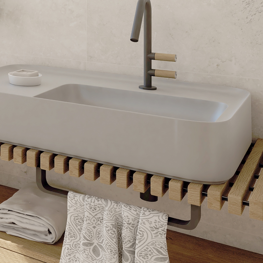 NIMCO NKC 30035-90 - Seinäpyyhepidike NIKAU 39 cm matta musta