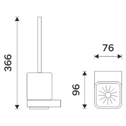 NIMCO NKC 30094KN-90 - Seinälle kiinnitettävä wc-harja NIKAU valkoinen/matta musta