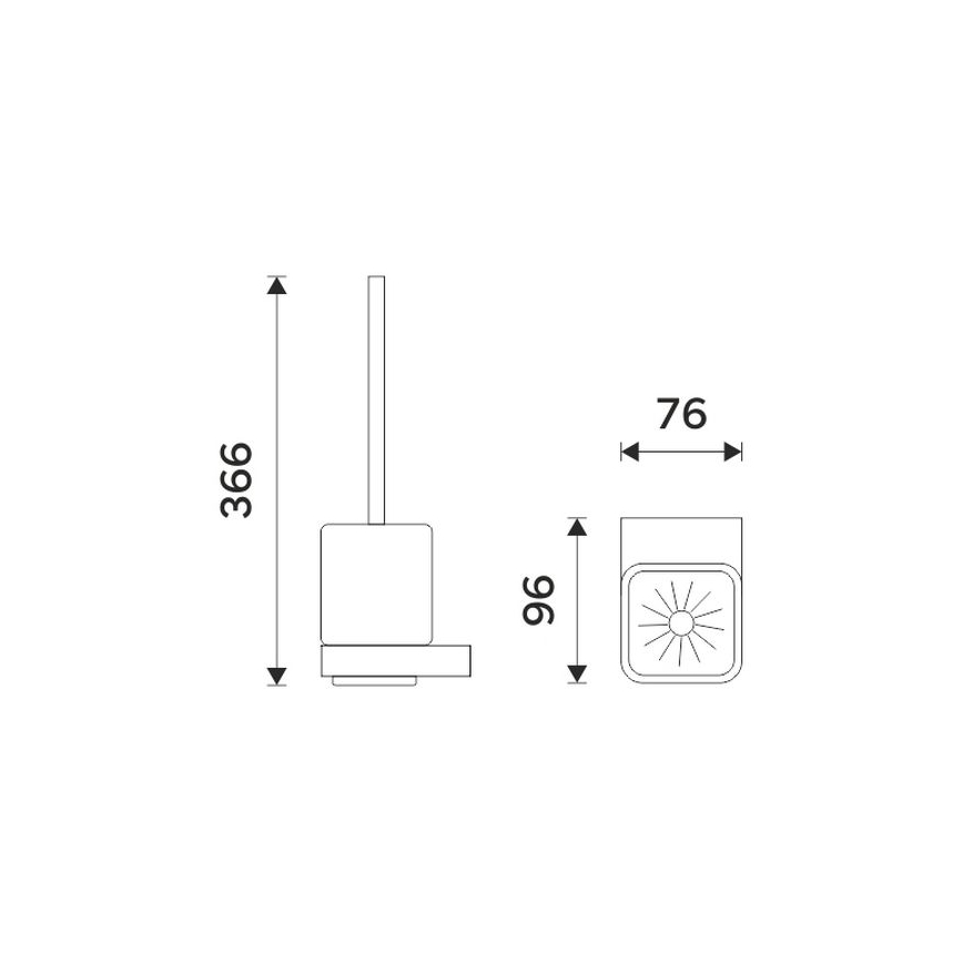 NIMCO NKC 30094KN-90 - Seinälle kiinnitettävä wc-harja NIKAU valkoinen/matta musta