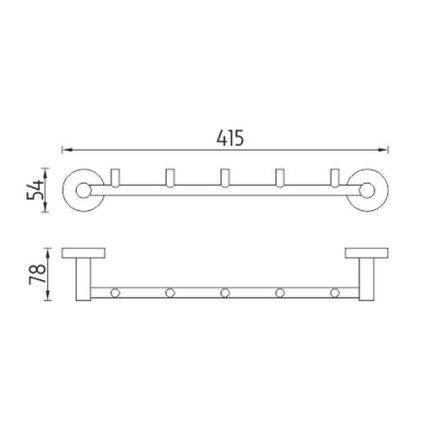 NIMCO UN 13054-5-26 - Seinäpyyhepidike UNIX 41,5 cm kiiltävä kromi