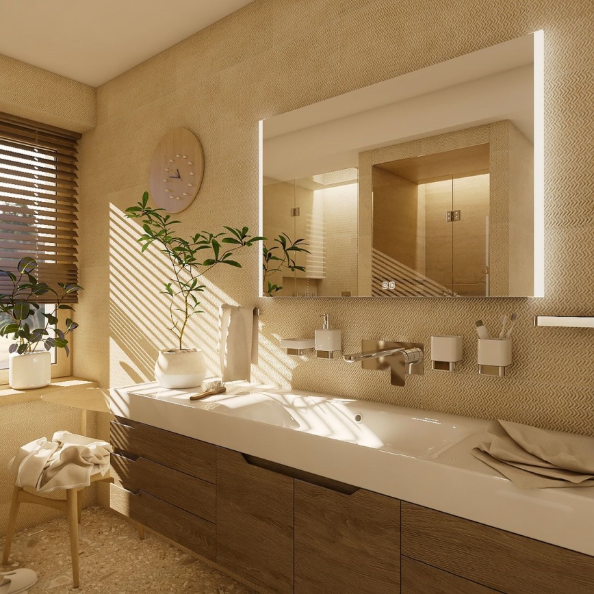 NIMCO ZP 11003VX - LED-himmennettävä taustavalaistu kylpyhuonepeili LED/21W/230V 3000-6500K 70x80 cm IP44