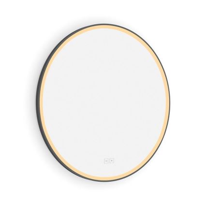 NIMCO ZPC 28000RVX-90 - Himmennettävä LED-taustavalaistu kylpyhuonepeili LED/26 W/230 V 3000–6500 K Ø 60 cm mattamusta IP44