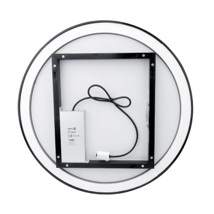 NIMCO ZPC 28001RVX-90 - LED-himmennettävä taustavalaistu kylpyhuonepeili LED/33W/230V 3000-6500K Ø 70 cm mattamusta IP44