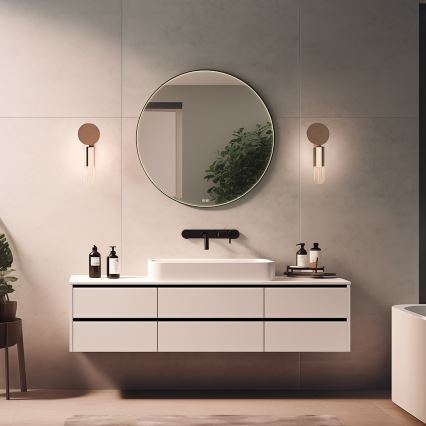 NIMCO ZPC 31000RVX-90 - LED-himmennettävä kylpyhuoneen taustavalaistu peili LED/20W/230V 3000-6500K halkaisija 60 cm mattamusta IP44