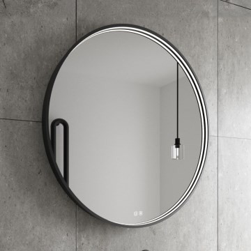 NIMCO ZPC 31001RVX-90 - himmennettävä, taustavalaistu LED-kylpyhuoneen peili LED/22W/230V 3000–6500K Ø 70 cm mattamusta IP44