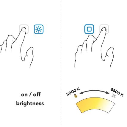 NIMCO ZPC 31001RVX-90 - himmennettävä, taustavalaistu LED-kylpyhuoneen peili LED/22W/230V 3000–6500K Ø 70 cm mattamusta IP44