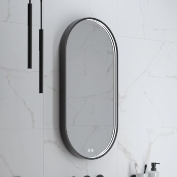 NIMCO ZPC 32002LVX-90 - Himmennettävä kylpyhuoneen LED-taustavalaistu peili LED/25W/230V 3000-6500K 80x40 cm matta musta  IP44