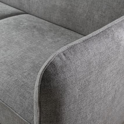 NISA L-muotoinen avattava kulmasohva säilytystilalla, harmaa, oikeanpuoleinen