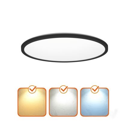 LED Kylpyhuoneen kattovalaisin NIVERA LED/18W/230V IP54 3000/4000/6000K halkaisija 30 cm musta