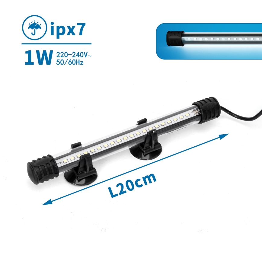 Nobleza - LED Akvaarion valaistus LED/1W/230V IPX7 20 cm
