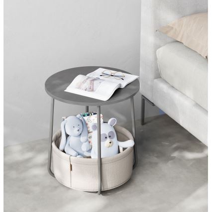 NOIRA-sivupöytä, harmaa/valkoinen