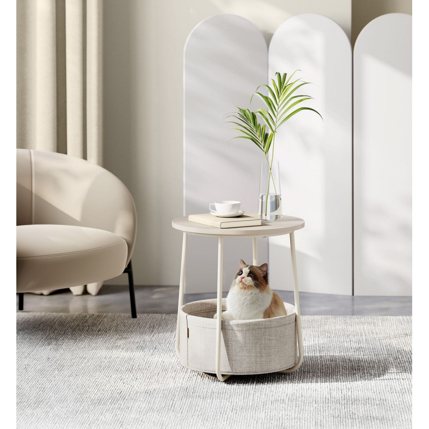 NOIRA-sivupöytä kerma/valkoinen