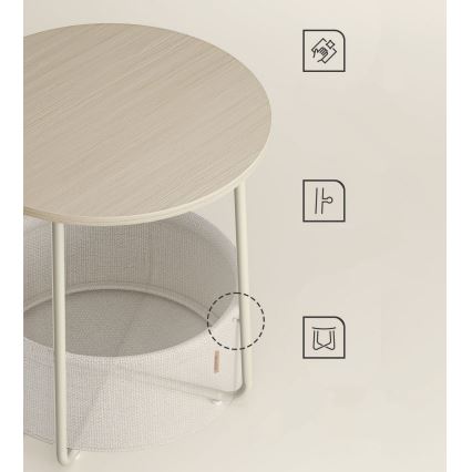 NOIRA-sivupöytä kerma/valkoinen