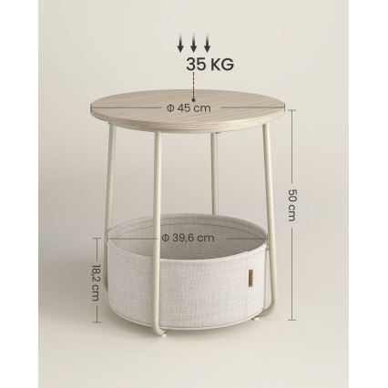 NOIRA-sivupöytä kerma/valkoinen