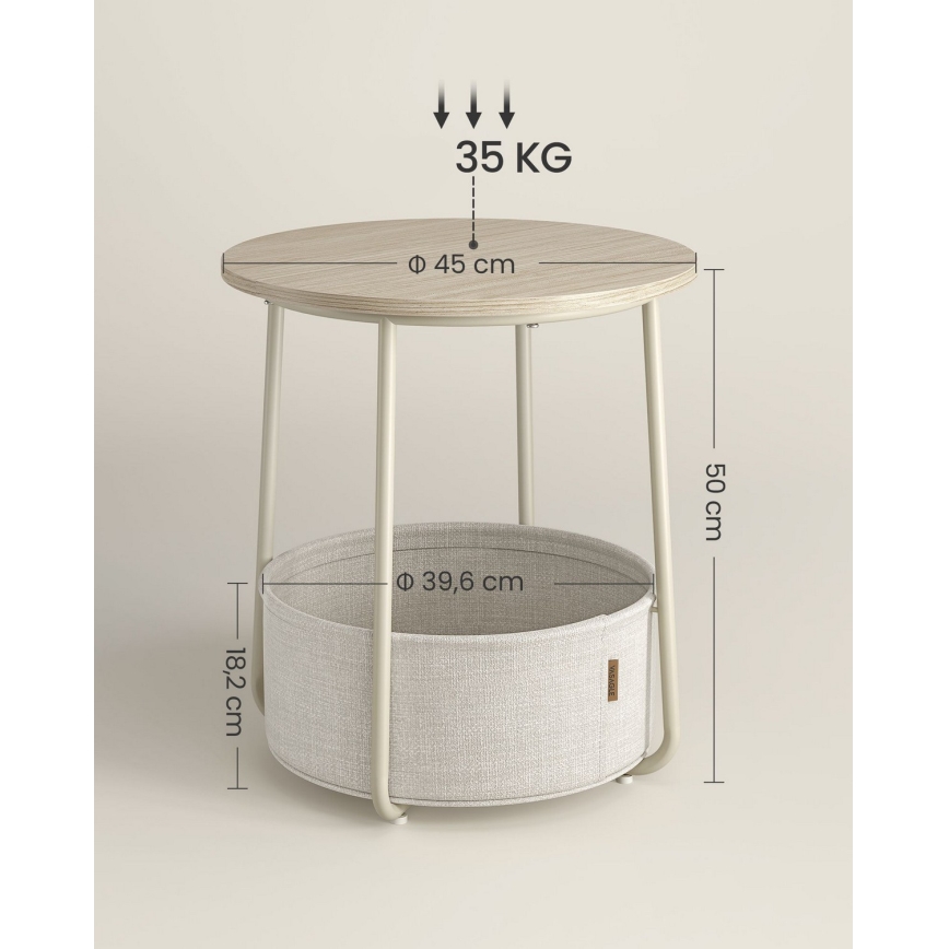 NOIRA-sivupöytä kerma/valkoinen