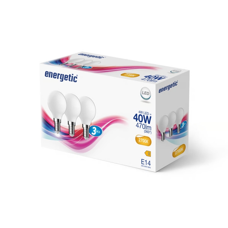 Nordlux - 3 kpl LED-polttimo G45 E14/4W/230V 2700K