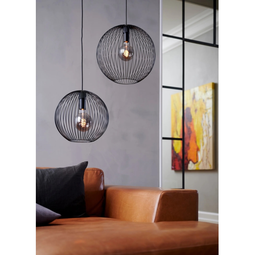 Nordlux - BERONI-riippuvalaisin kaapelilla 1xE27/60W/230V musta Ø 35 cm