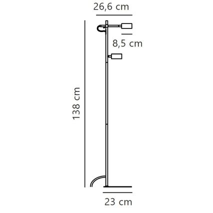 Nordlux - Himmennettävä LED-lattiavalaisin CLYDE 2xLED/4W/230V