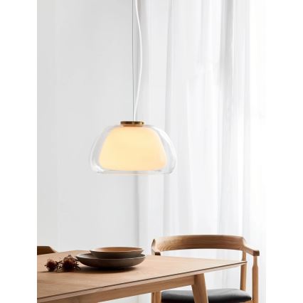 Nordlux - JELLY riippuvalaisin vaijerilla 1xE27/40W/230V valkoinen/läpinäkyvä halkaisija 39 cm