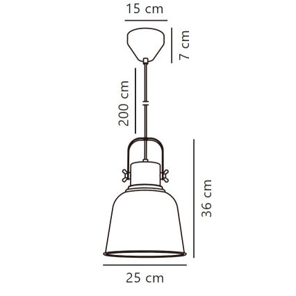 Nordlux - Kattokruunu johdossa ADRIAN 1xE27/25W/230V halkaisija 25 cm harmaa