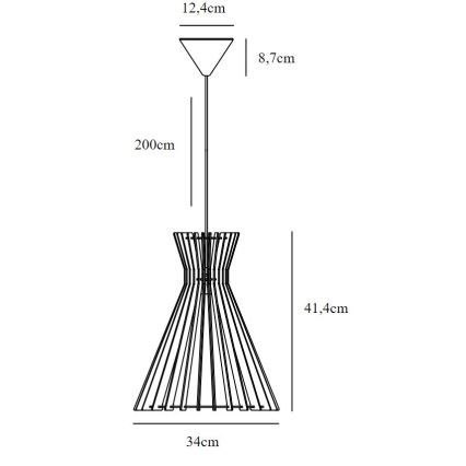 Nordlux - Kattokruunu johdossa GROA 1xE27/60W/230V