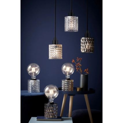 Nordlux - Kattokruunu johdossa HOLLYWOOD 1xE27/60W/230V halkaisija 10,8 cm savuinen